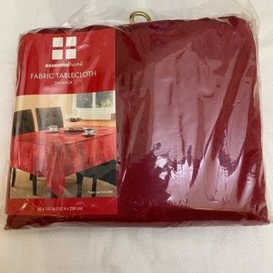 Essential Home Fabric Damask Tablecloth RED NWT
